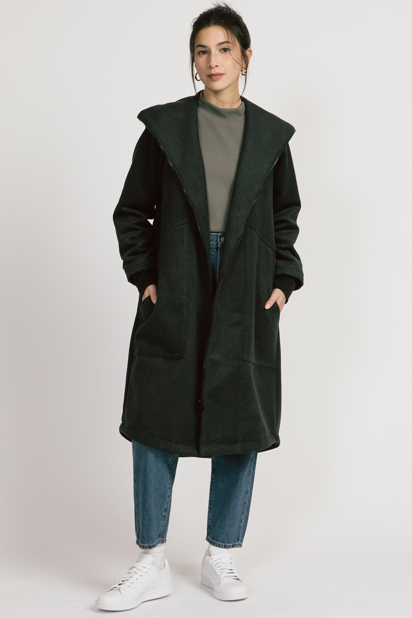 Grey winter coat online